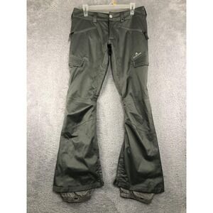Burton Snow Pants Womens S (32x30.5) Green Cargo Dry Ride Ski Zip Pockets